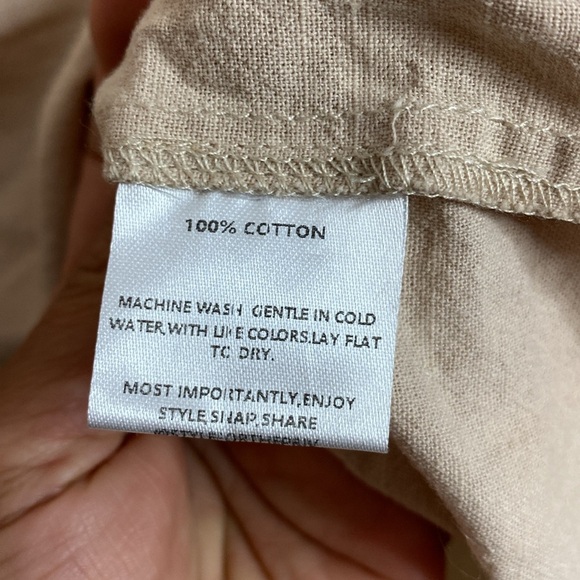 Priv | Boho Cotton Beige Tan Tiered Maxi Skirt - Ruffle - Large - Picture 3 of 4